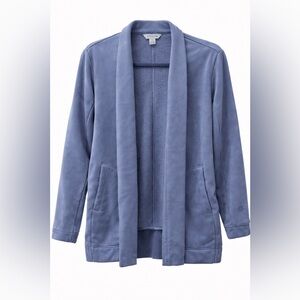 Athleta Blue Gray Fleece Cardigan Petite Friendly Relaxed Fit. XXS